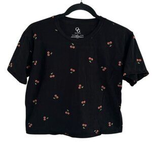 Organic Generation Black Cherry Cropped T-Shirt, Sz Small
